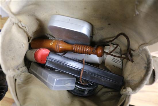 A Hardy fishing rod and tackle